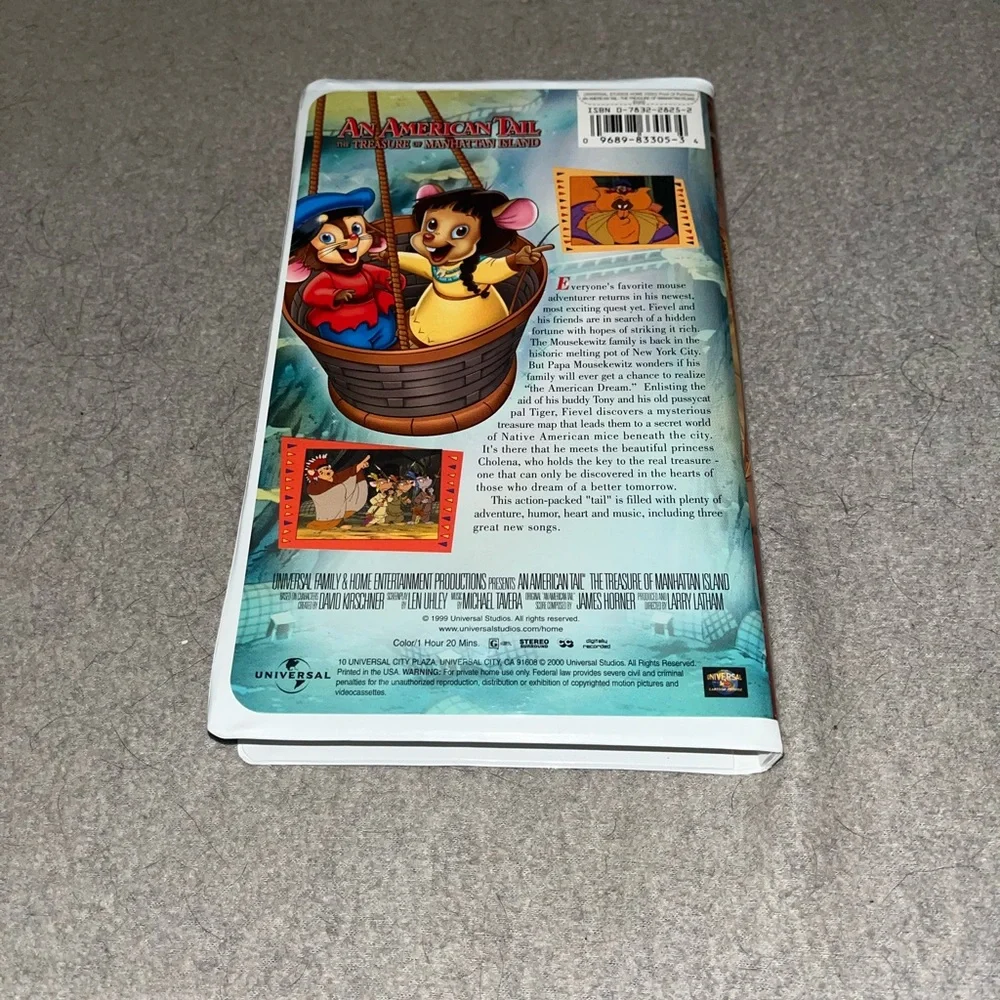 💙 An American Tail The Treasure of Manhattan Island VHS Movie